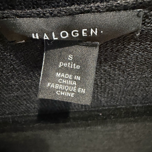 Halogen Linen Blend Long Open Cardigan Sweater Petite Small Black - Picture 3 of 7